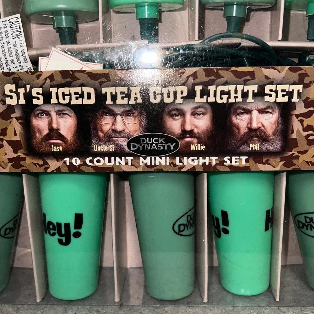 NIB Duck Dynasty Lot of 3 Si's Iced Tea Cup Light Set 10 Count Mini String Light